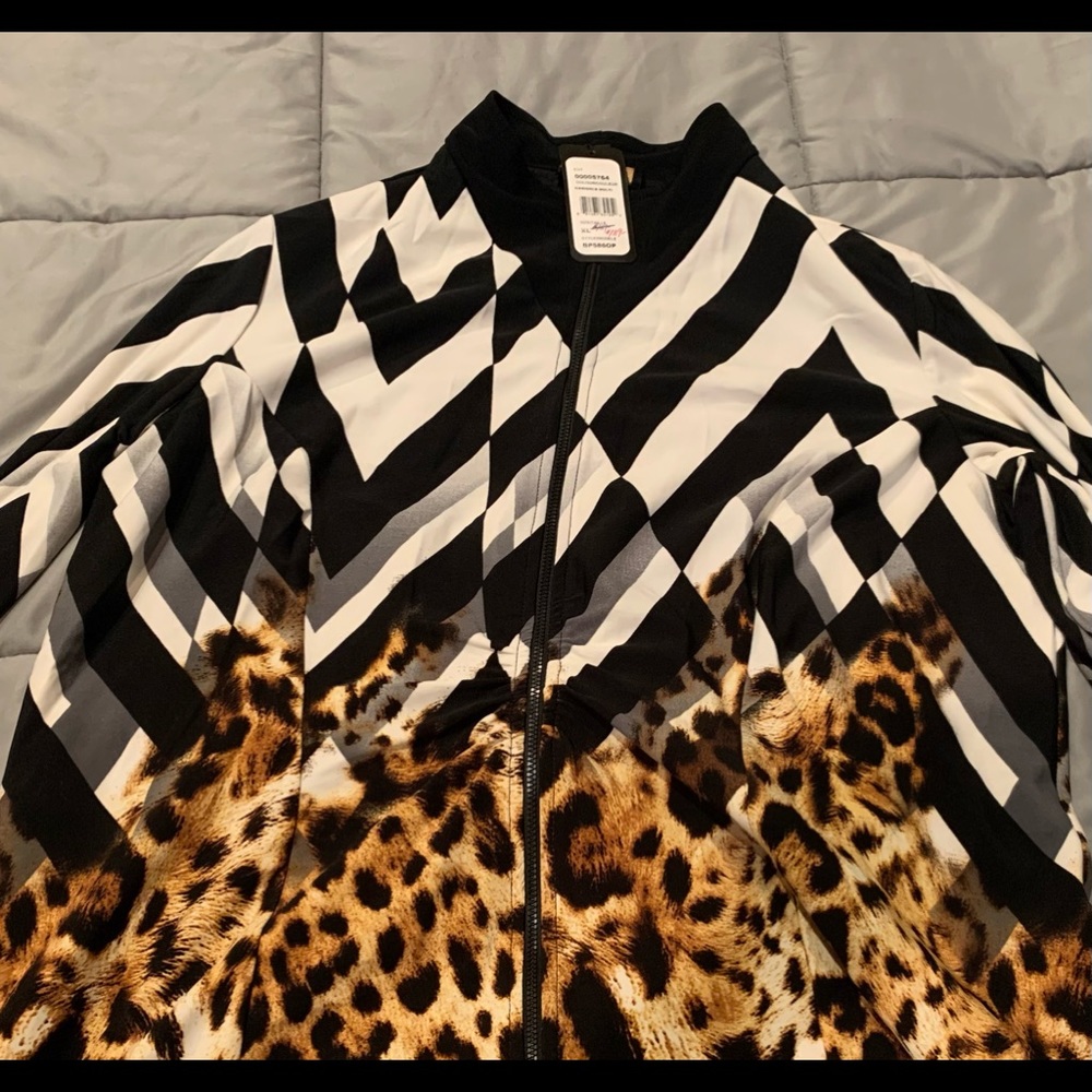 Jacket women's zebra leopard designer nwt
